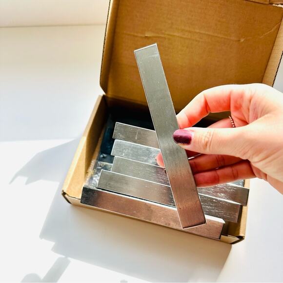 6 Brushed Silver Stainless Steel Cabinet Drawer Pulls Handles Oversize Hardware - Picture 1 of 9